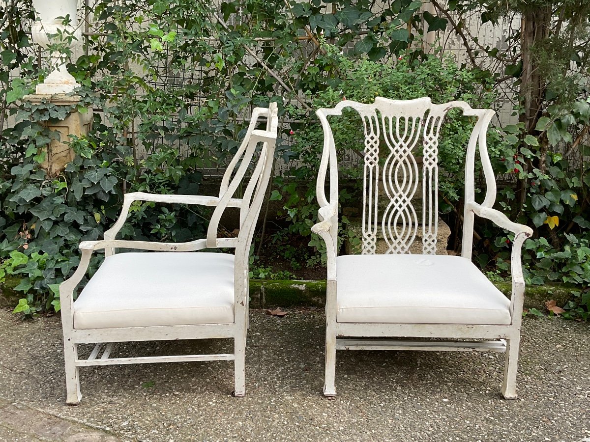 Pair Of Large Pair Of English Armchairs Circa 1920/30 -photo-4