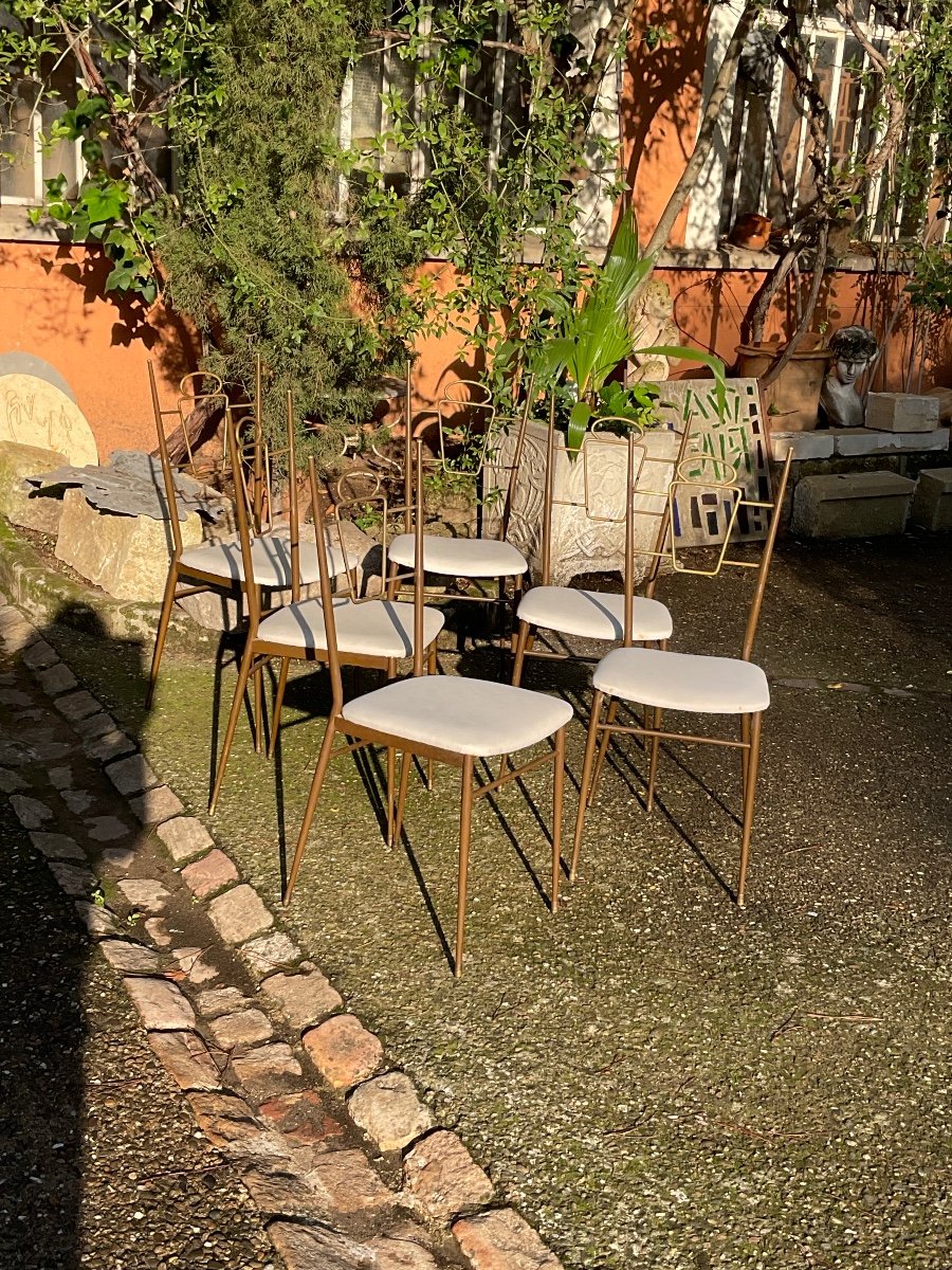 Set Of 6 Italian Chairs Circa 1950 -photo-3