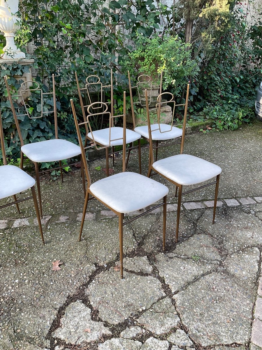 Set Of 6 Italian Chairs Circa 1950 -photo-4