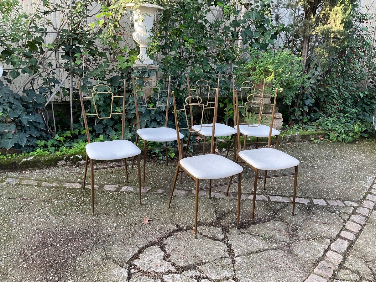 Set Of 6 Italian Chairs Circa 1950 -photo-7