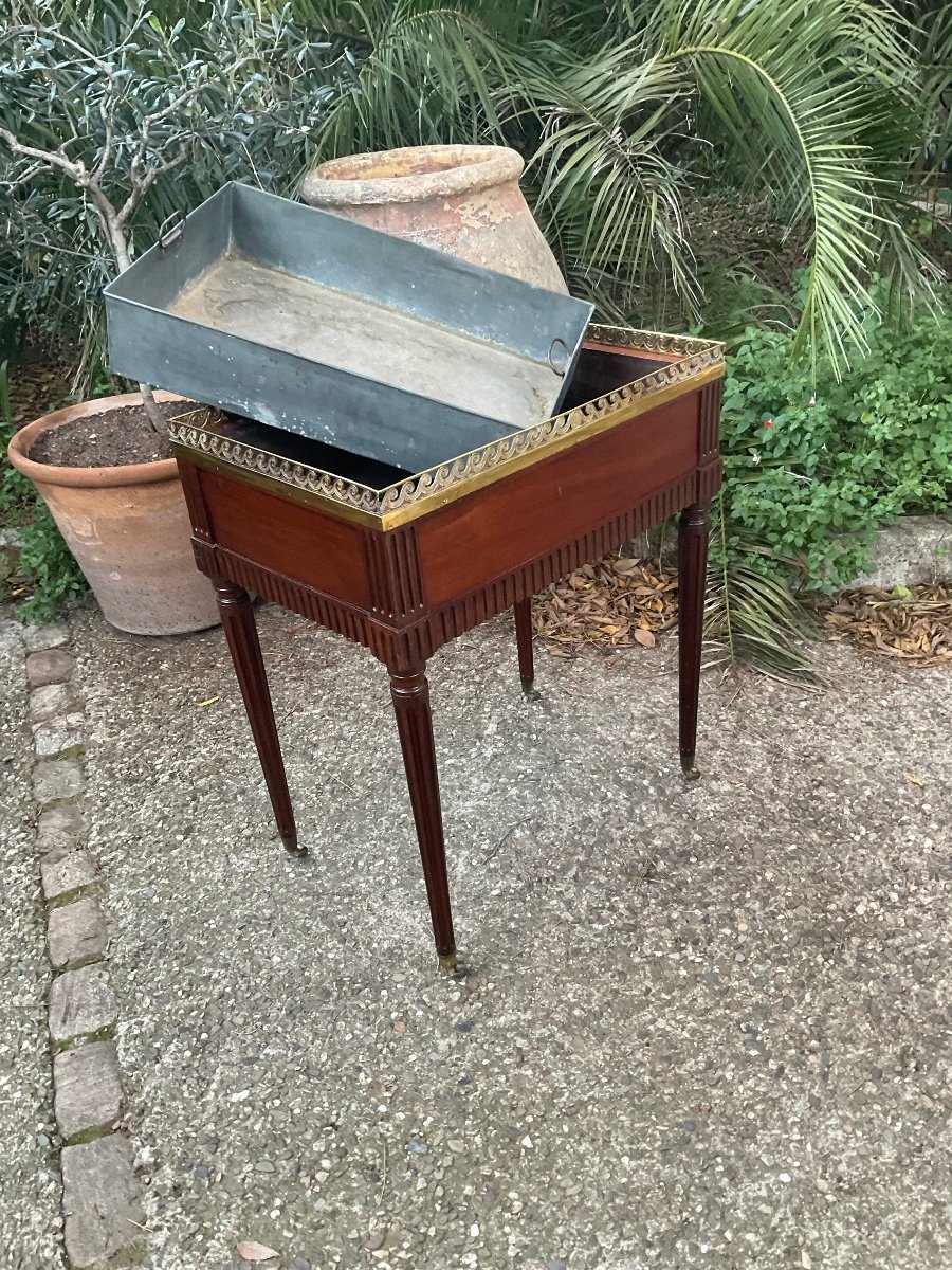 Jardinière Attributed To Canabas Circa 1790 In Solid Mahogany-photo-4