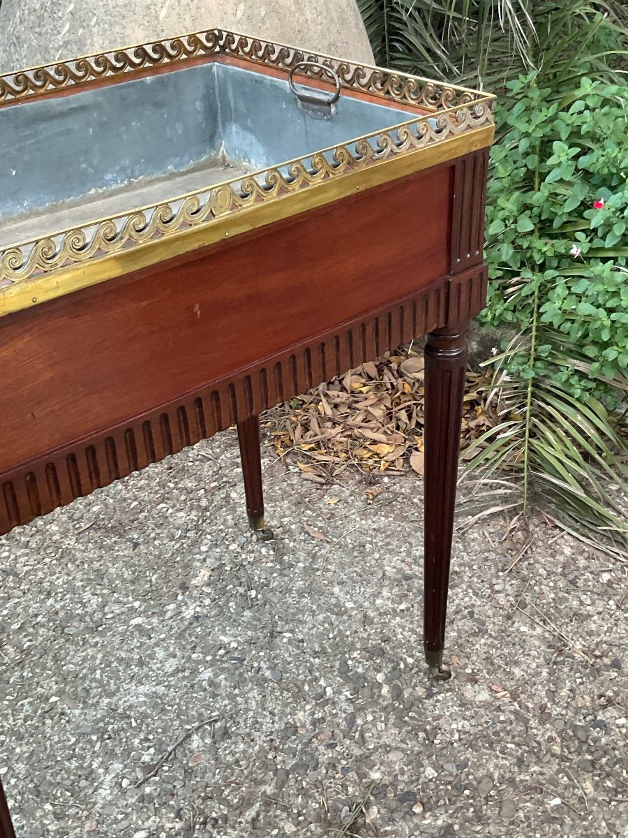 Jardinière Attributed To Canabas Circa 1790 In Solid Mahogany-photo-5