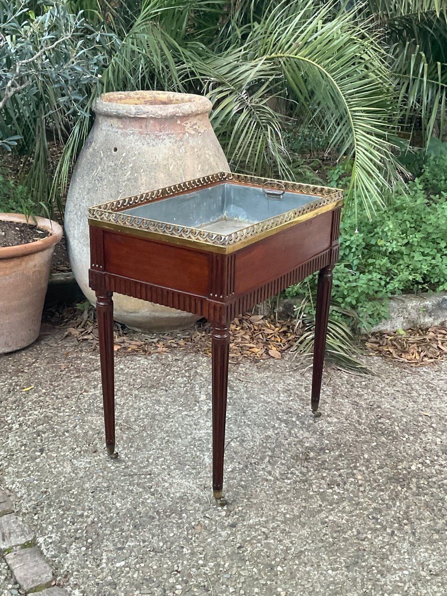 Jardinière Attributed To Canabas Circa 1790 In Solid Mahogany-photo-8