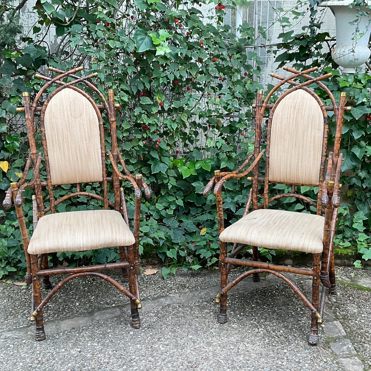 Rare 19th Century Bamboo Winter Living Room Furniture -photo-3