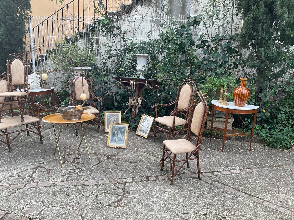 Rare 19th Century Bamboo Winter Living Room Furniture -photo-3