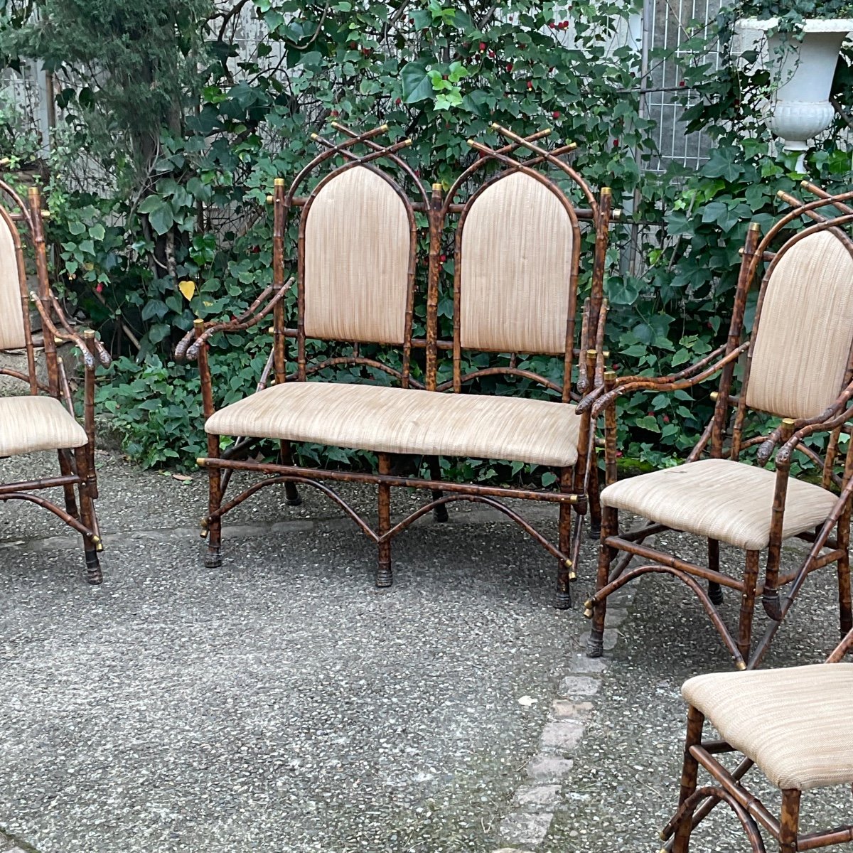 Rare 19th Century Bamboo Winter Living Room Furniture -photo-7