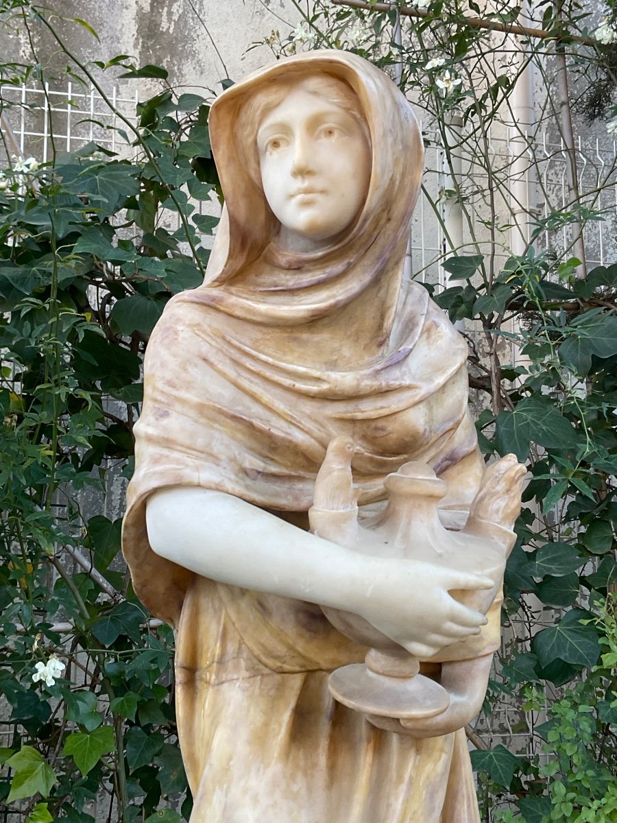 The Chilly One. Signed Italian Alabaster -photo-3