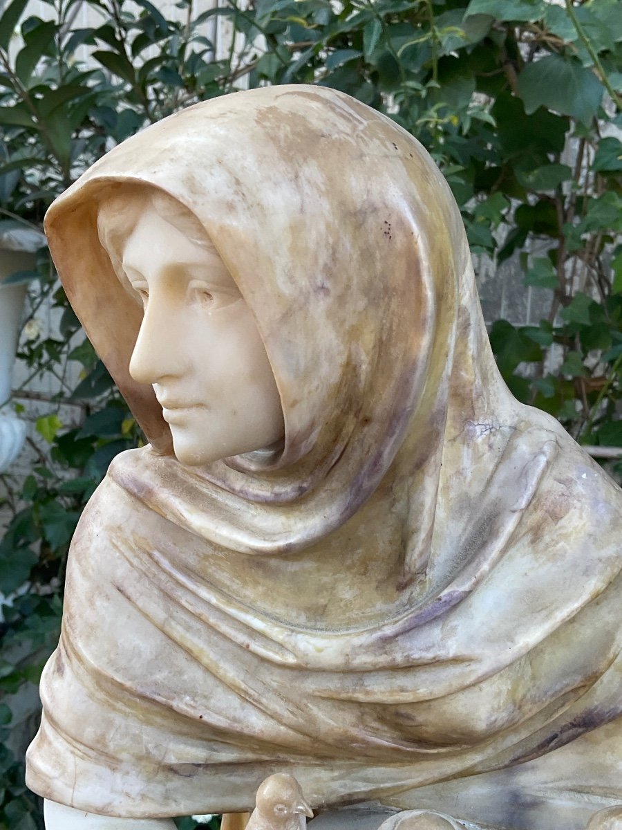 The Chilly One. Signed Italian Alabaster -photo-2