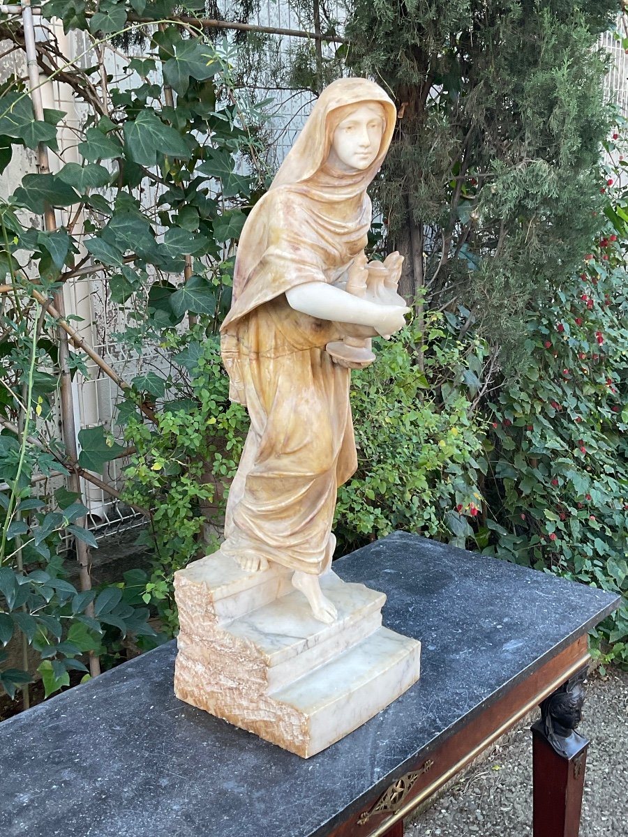 The Chilly One. Signed Italian Alabaster -photo-7