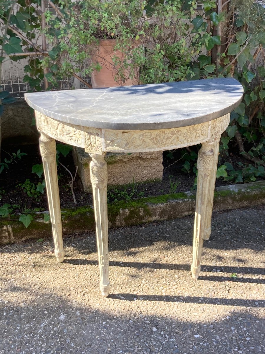  Louis XVI Period Half Moon Console -photo-6