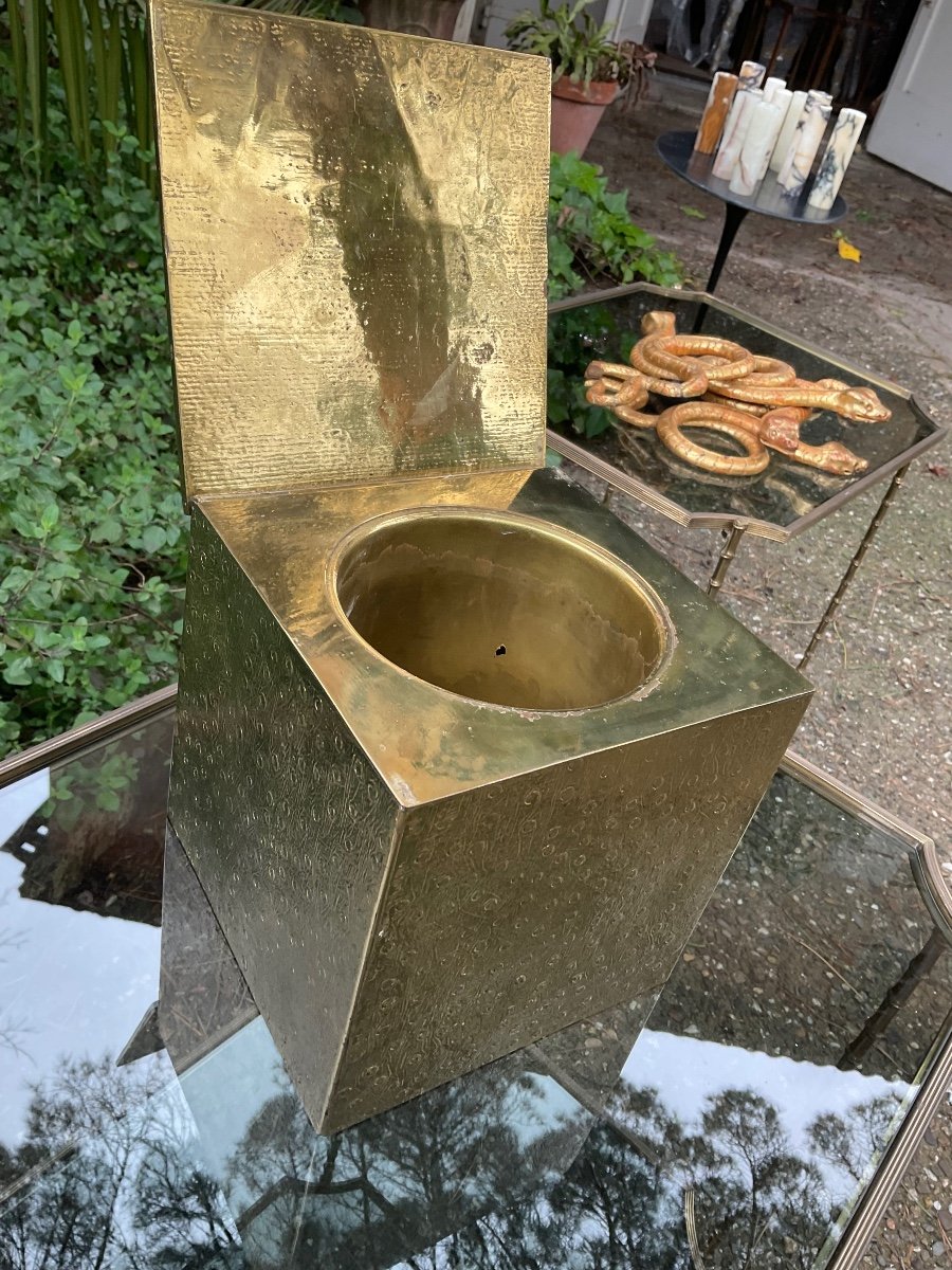 Bronze Ice Bucket Circa 1970-photo-4