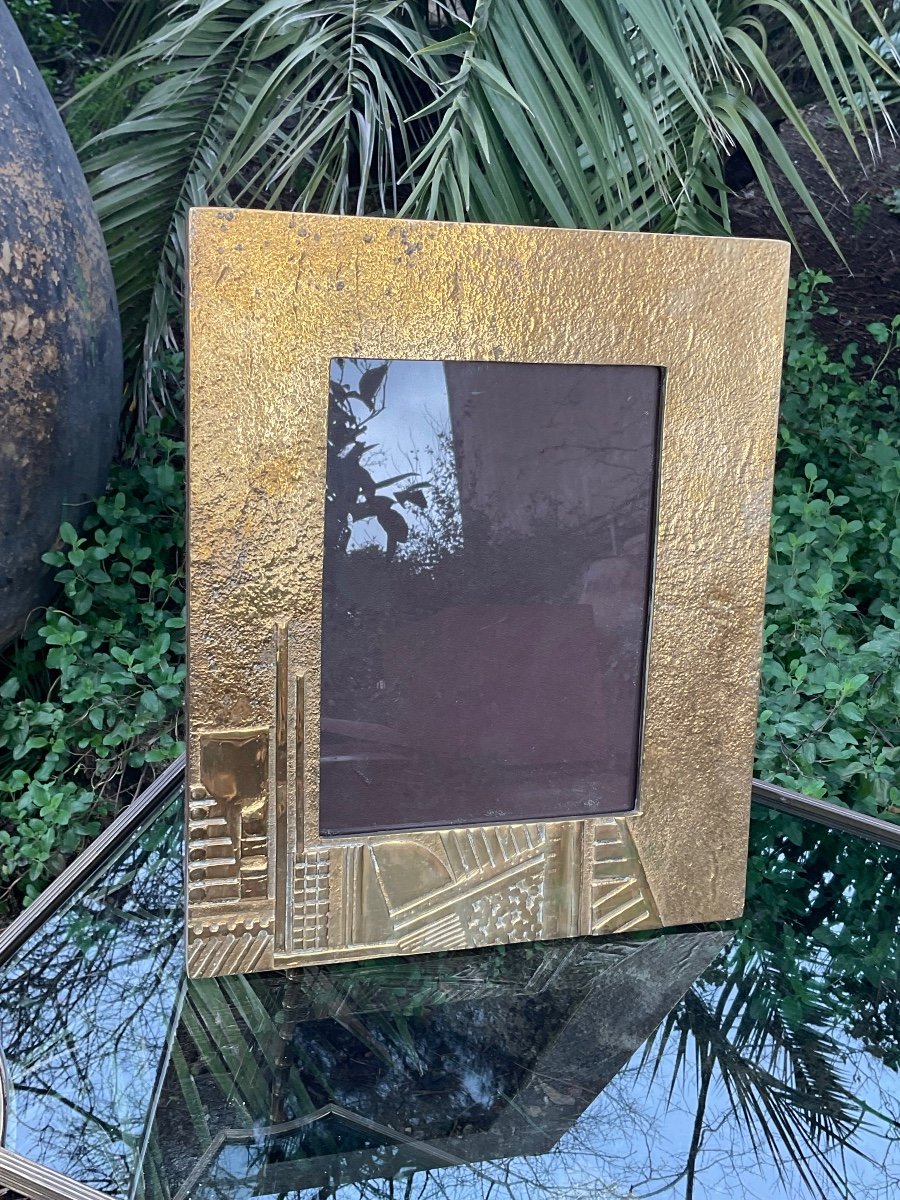 Brutalist Bronze Frame Circa 1970 -photo-4