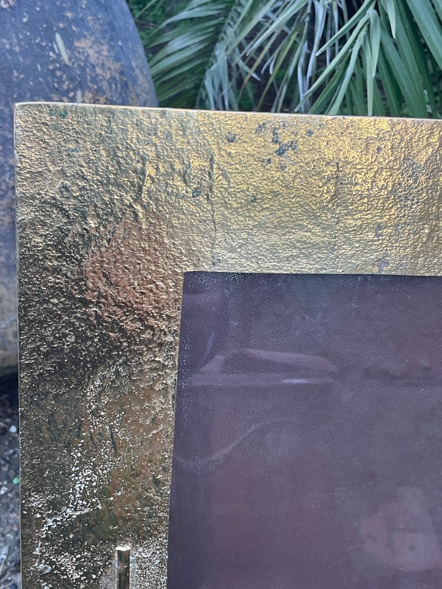 Brutalist Bronze Frame Circa 1970 -photo-4