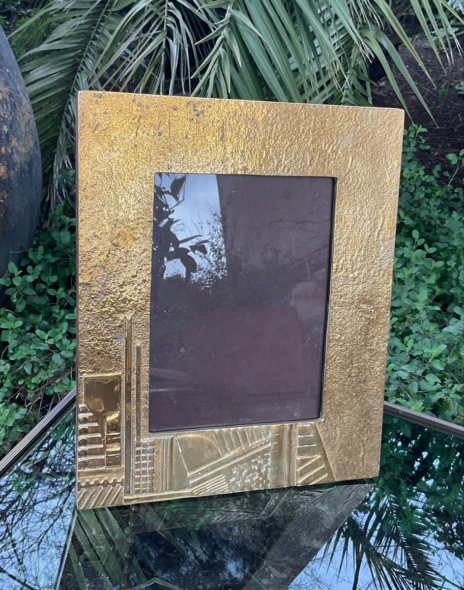 Brutalist Bronze Frame Circa 1970 