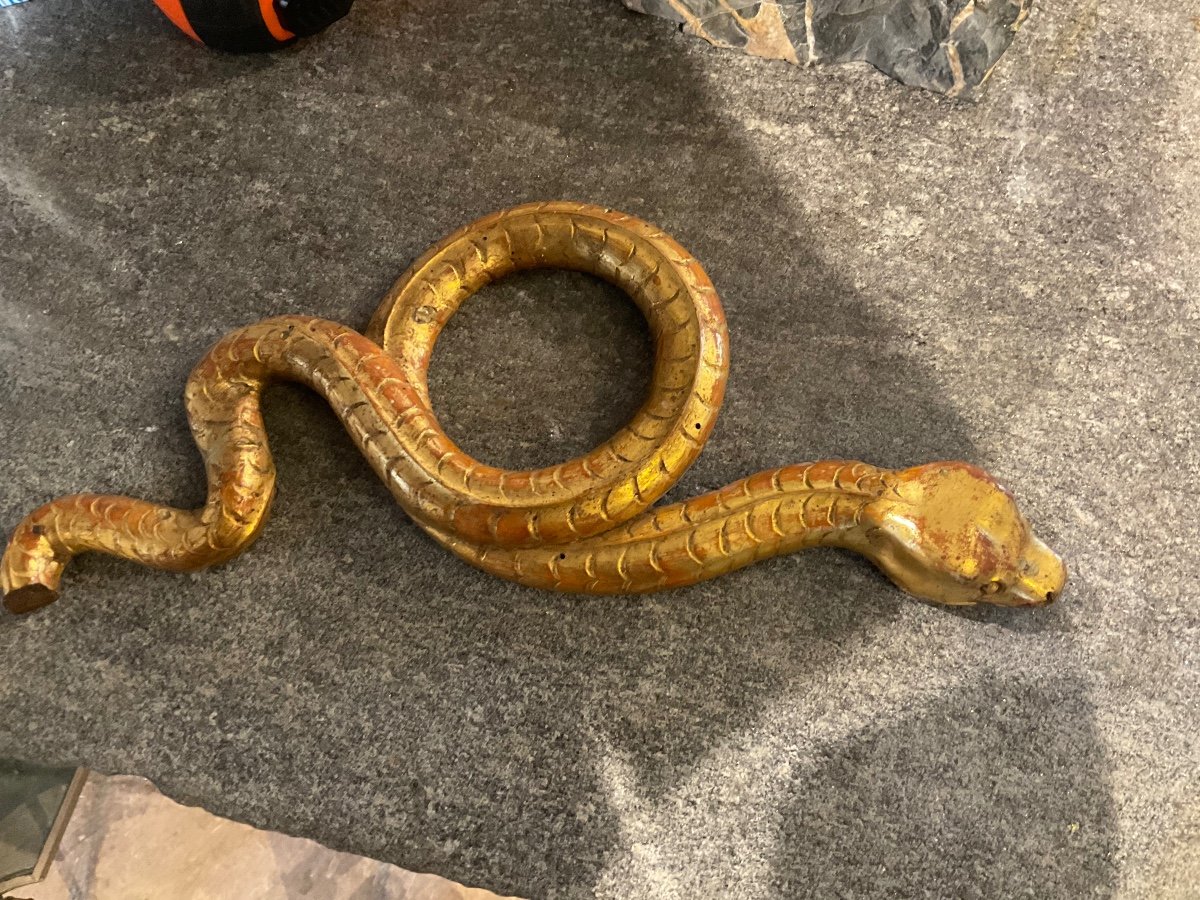 Carved And Gilded Wooden Snakes, Early 19th Century -photo-3