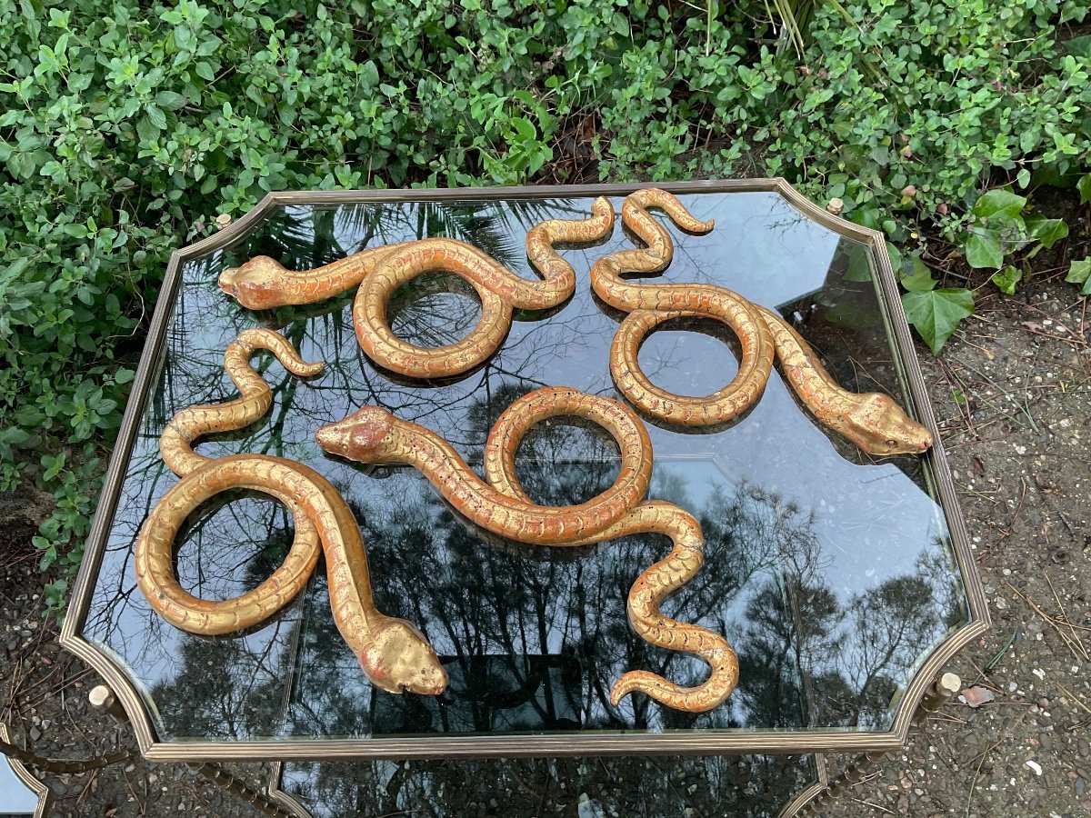 Carved And Gilded Wooden Snakes, Early 19th Century -photo-6