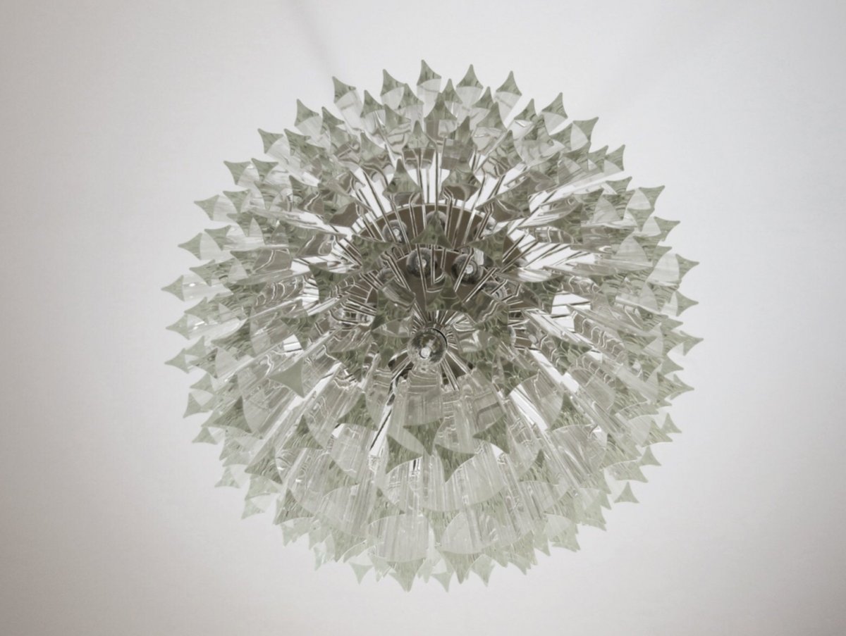 Large Murano Chandelier Including 184 Trihedral Prisms-photo-4