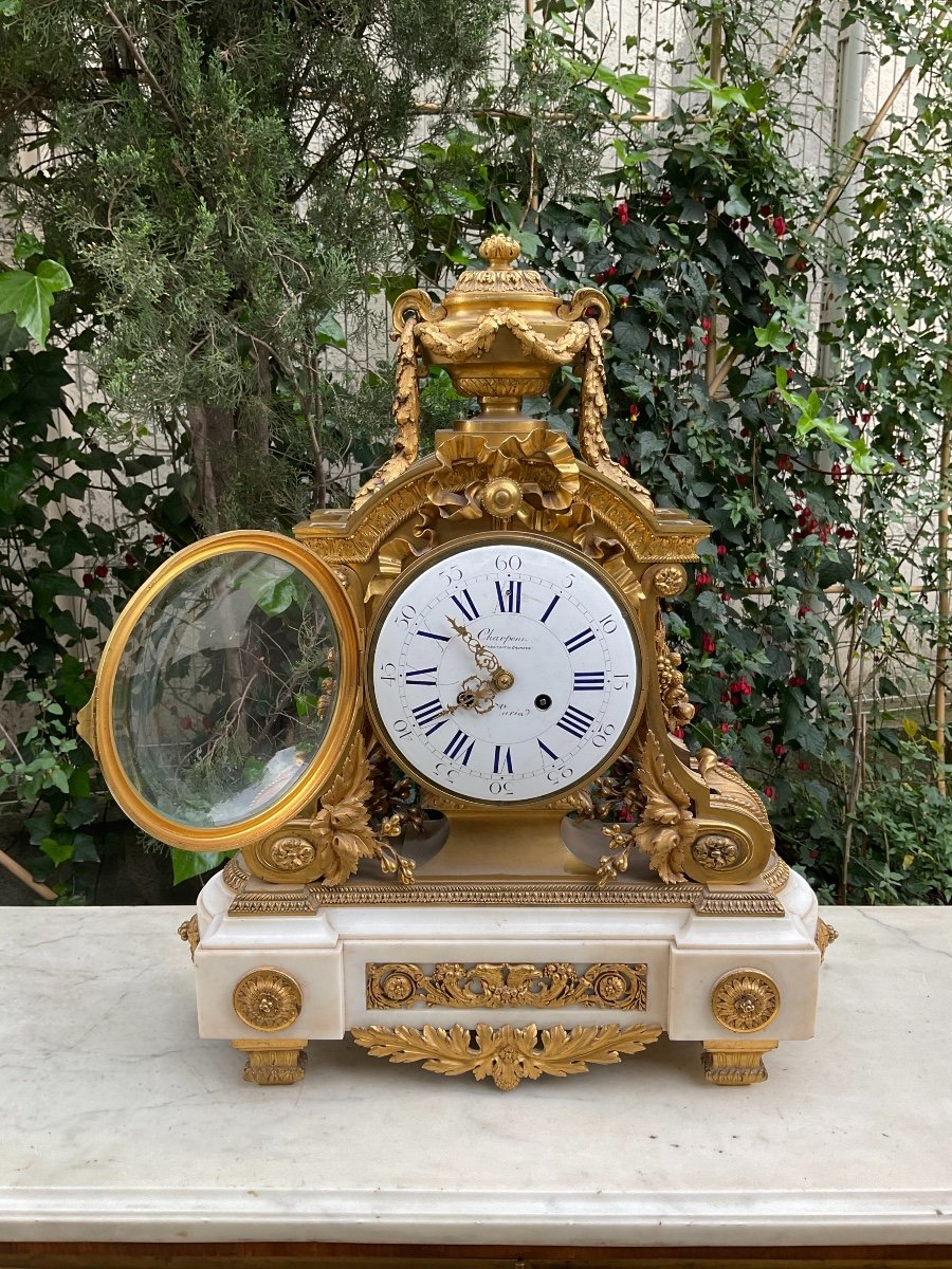 Large Louis XVI Clock Napoleon III Period-photo-7