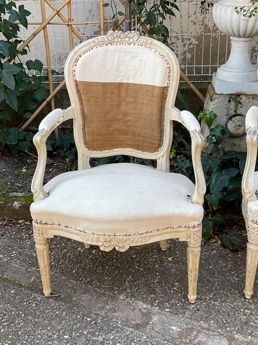 Pair Of Armchairs D Transition Period Louis XV Louis XVI-photo-2