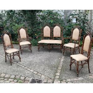 Rare 19th Century Bamboo Winter Living Room Furniture 