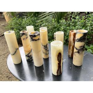 Set Of 10 Marble And Onyx Vases Circa 1970/80 