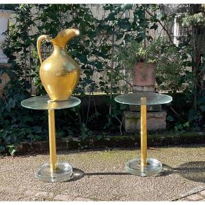 Pair Of Pedestal Tables Or End Tables 