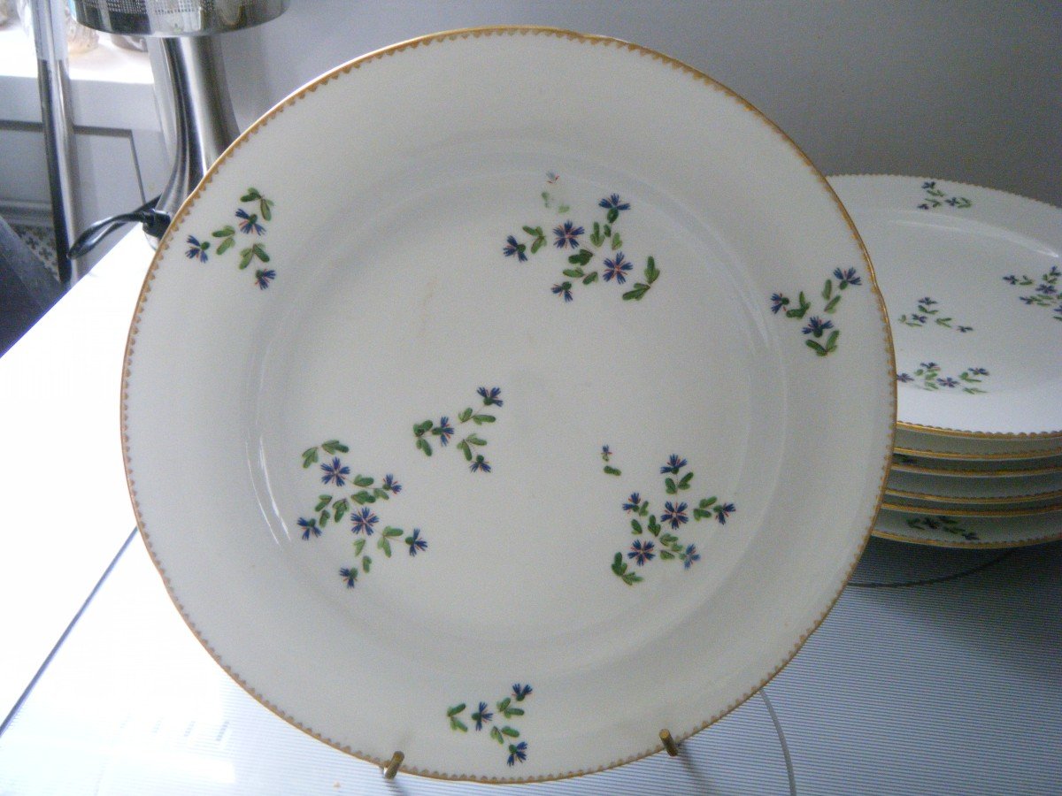 Suite Of 8 Paris Porcelain Plates,  Nast Manufactory-photo-2