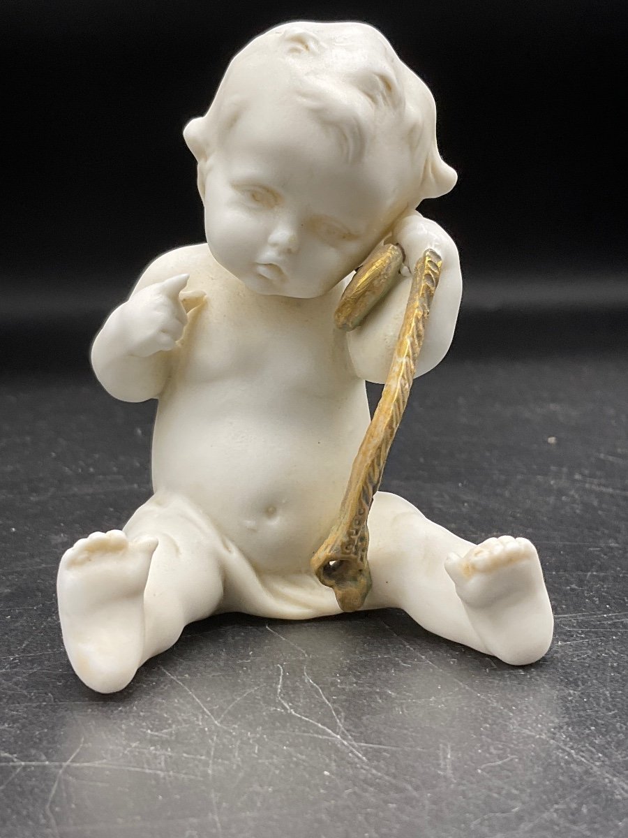 Biscuit From The Müller Manufacture Representing A Little Boy Sitting Listening To A Pocket Watch.-photo-2