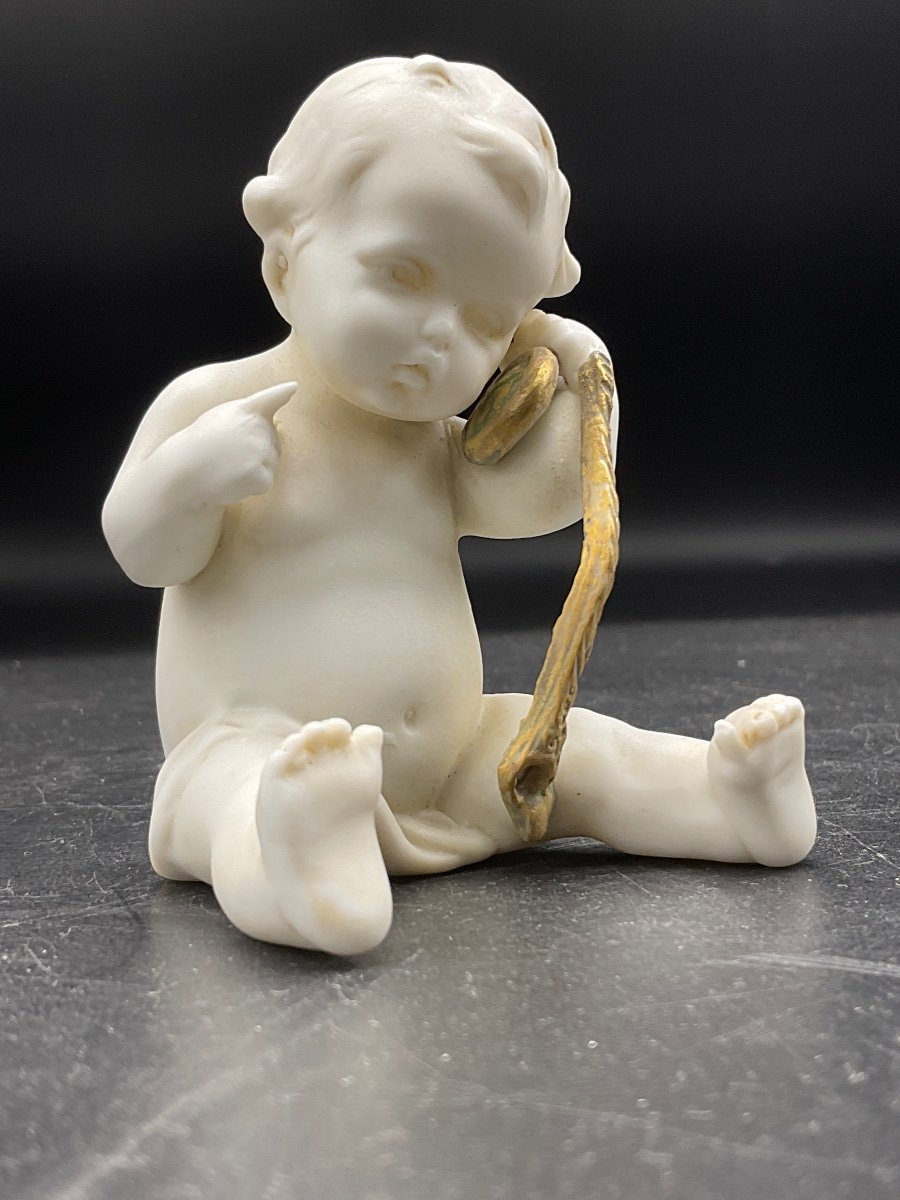 Biscuit From The Müller Manufacture Representing A Little Boy Sitting Listening To A Pocket Watch.-photo-4