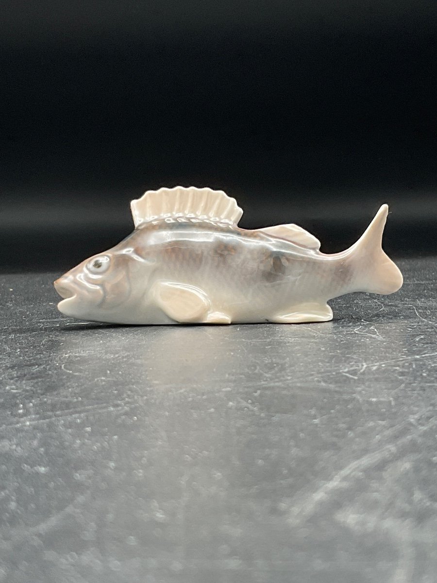 Royal Copenhagen Porcelain Fish Representing A Royal Perch Manufacture De Bing&grondhal.
