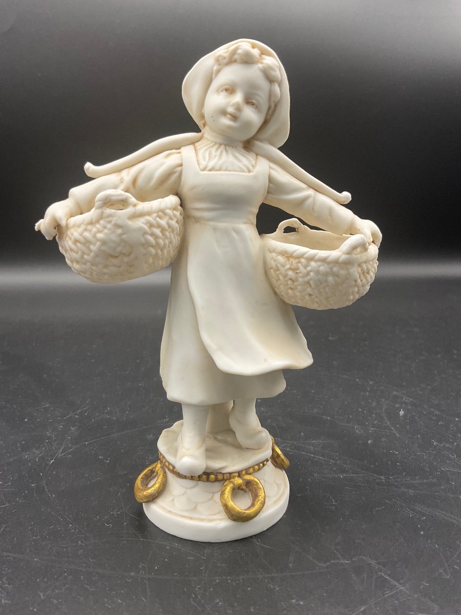 Biscuit From The Müller Manufacture Representing A Young Girl Carrying Two Baskets -photo-2