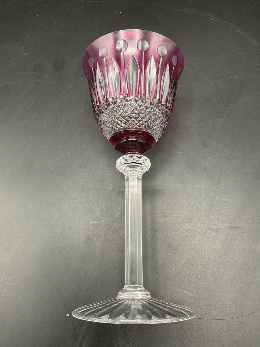 A Roemer Red Wine Glass In Parma Colored Crystal Tommy Model From La Cristallerie Saint-louis-photo-7