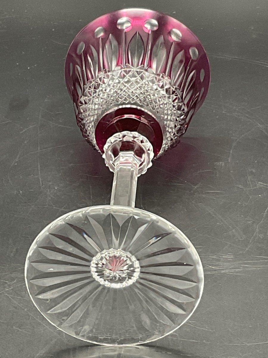 A Roemer Red Wine Glass In Parma Colored Crystal Tommy Model From La Cristallerie Saint-louis-photo-8