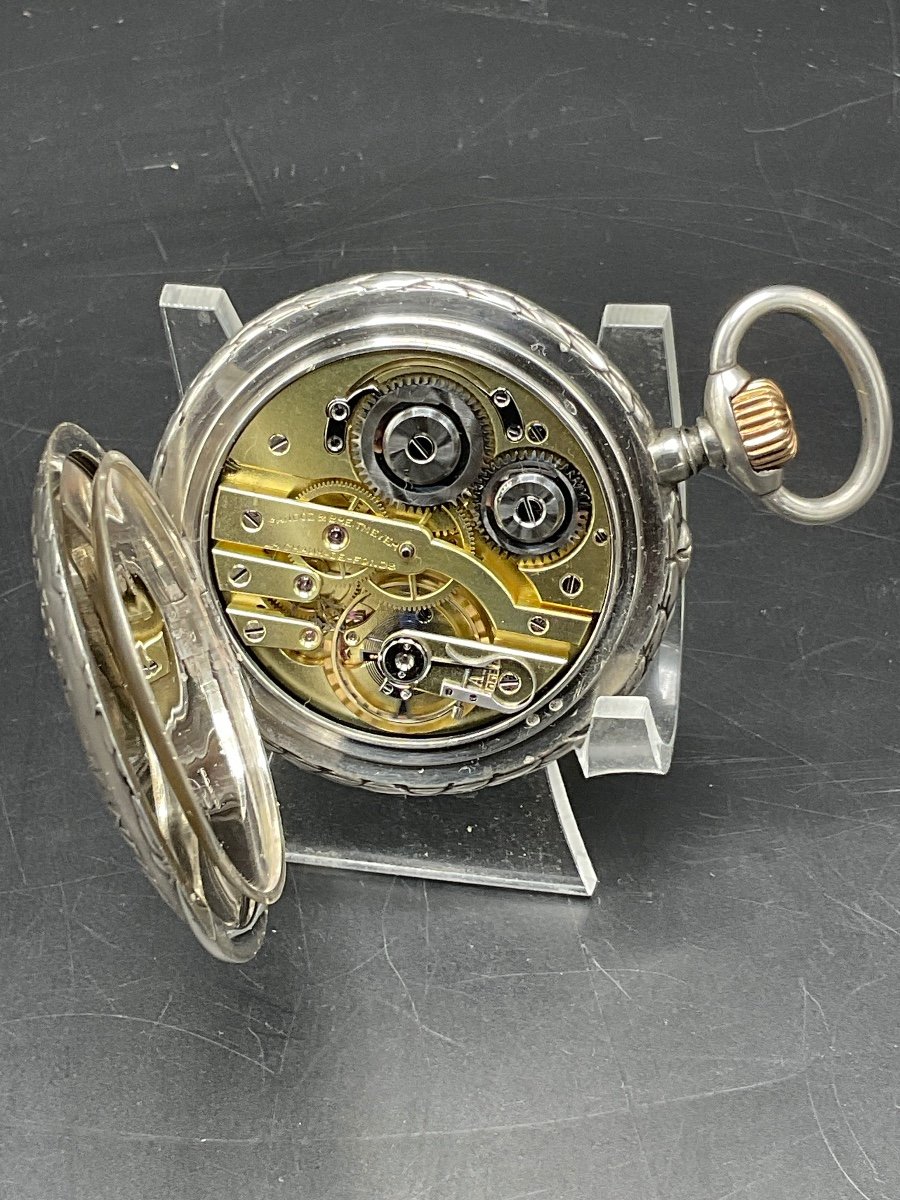 Montre à Gousset Ou De Poche En Argent De Marque Sandoz&Breitmeyer Chaux De Fonds Tir Fédéral.-photo-4