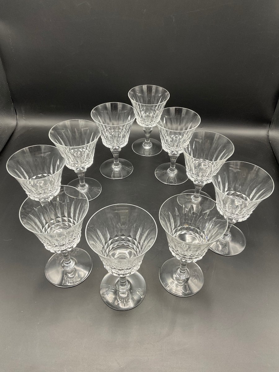 Ten Piccadilly Model Water Glasses In Colorless Crystal From Baccarat Crystalworks.-photo-2