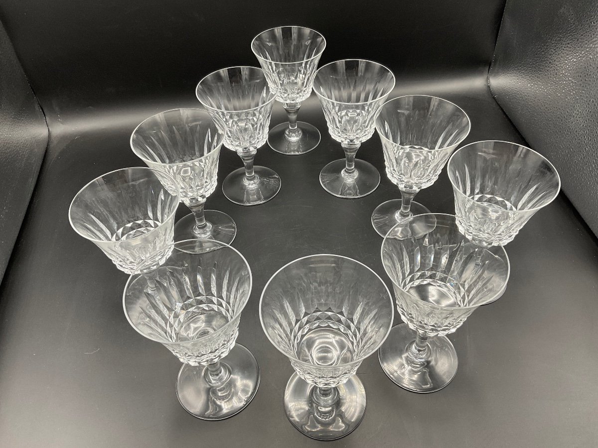 Ten Piccadilly Model Water Glasses In Colorless Crystal From Baccarat Crystalworks.-photo-3