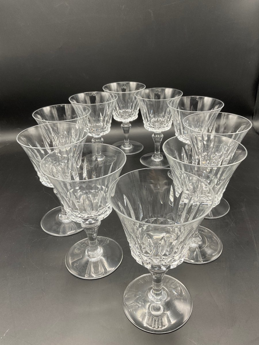 Ten Piccadilly Model Water Glasses In Colorless Crystal From Baccarat Crystalworks.-photo-5