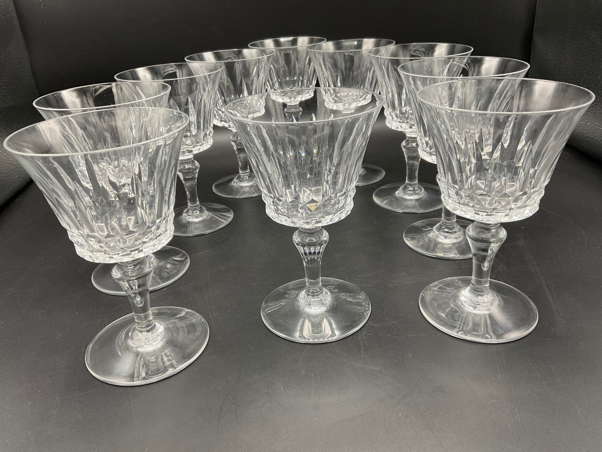 Ten Piccadilly Model Water Glasses In Colorless Crystal From Baccarat Crystalworks.-photo-8