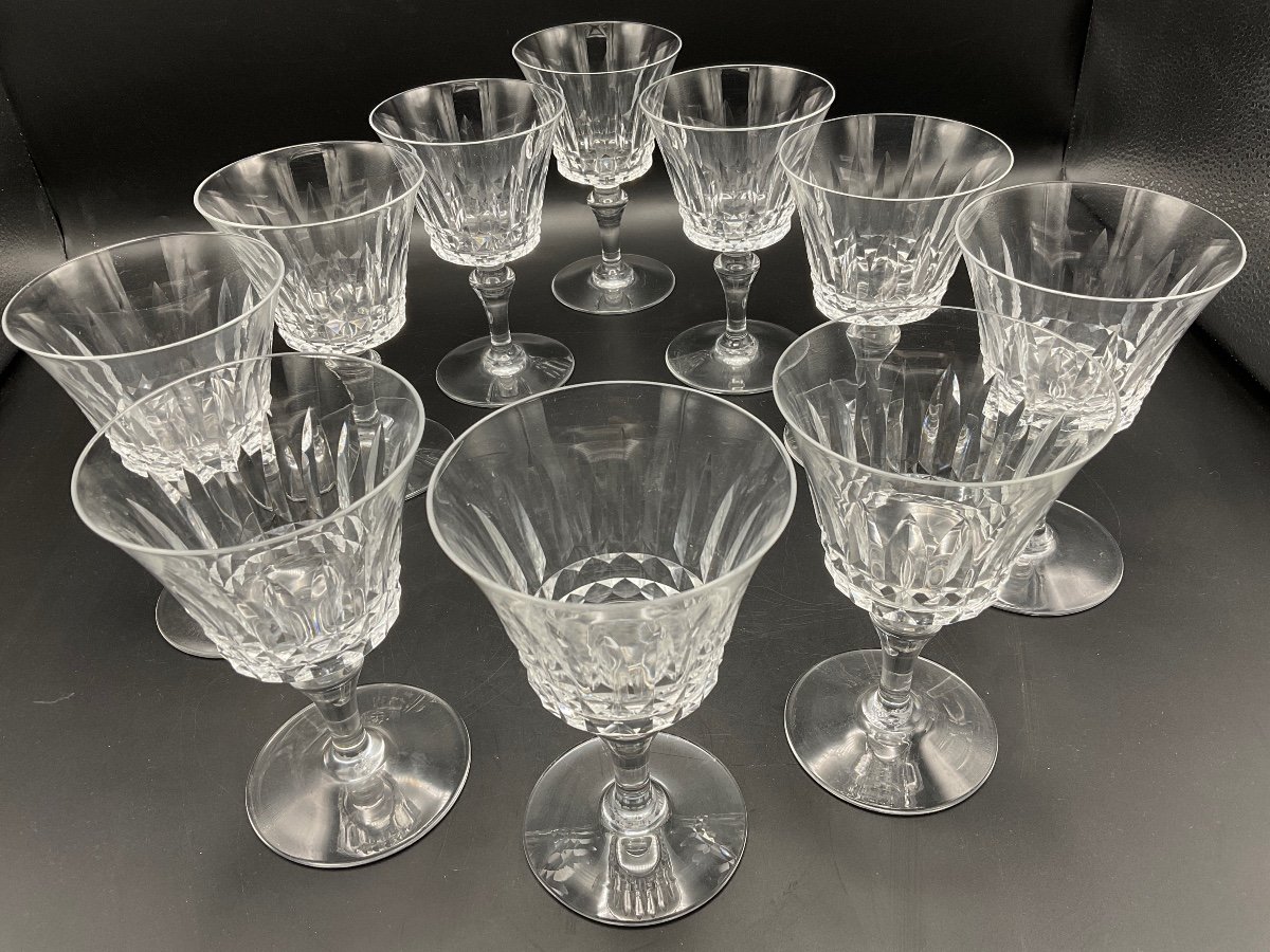 Ten Piccadilly Model Water Glasses In Colorless Crystal From Baccarat Crystalworks.