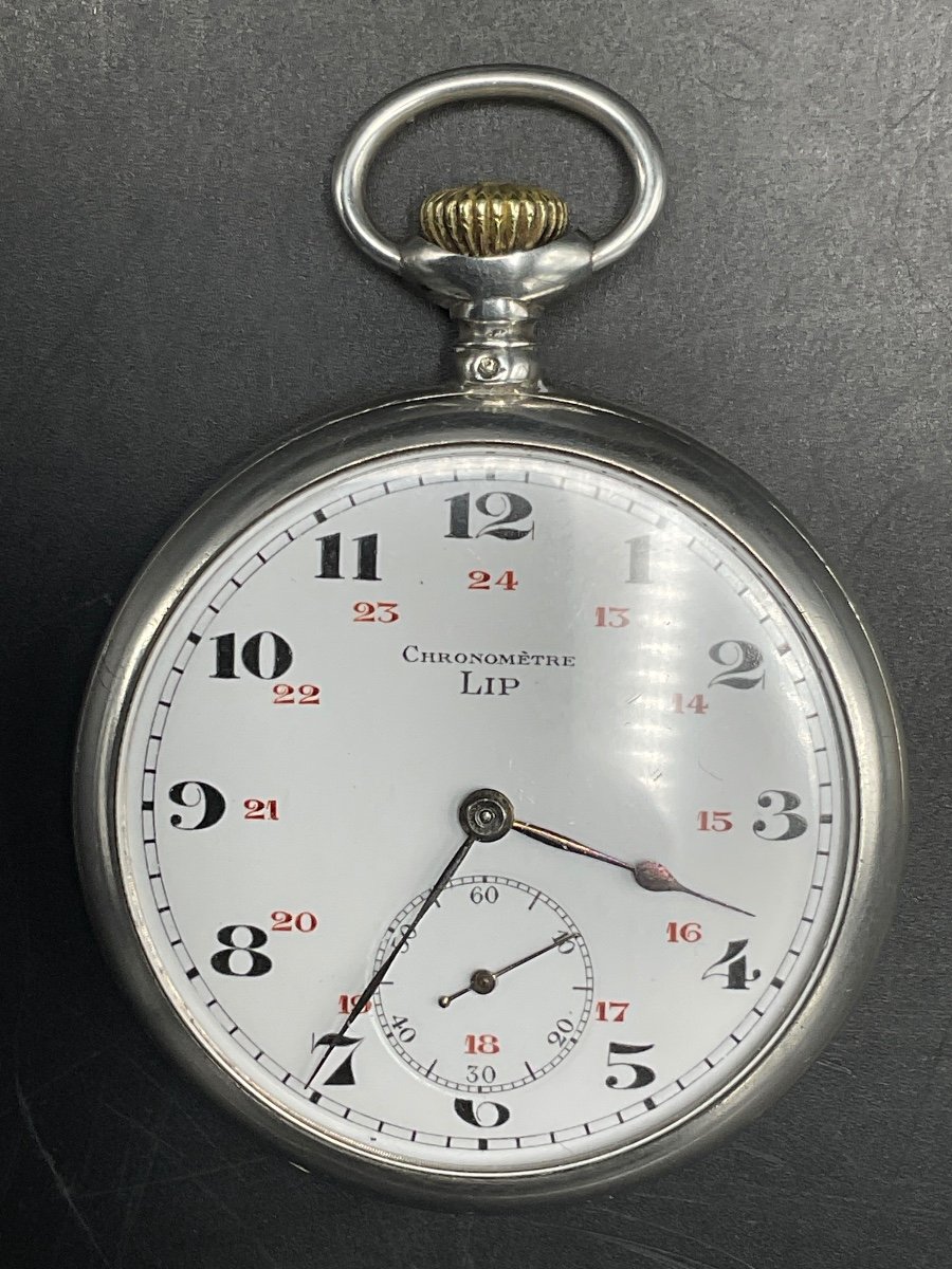 Lip Brand Solid Silver Pocket Watch Or Pocket Watch With Bird And Scroll Decor.-photo-6