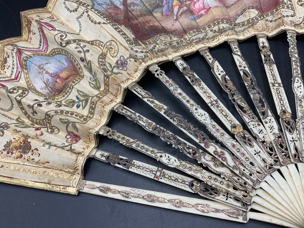 Folded Fan From Maison Duvelleroy In Paris With Its Original Box, Late 19th Century.-photo-8