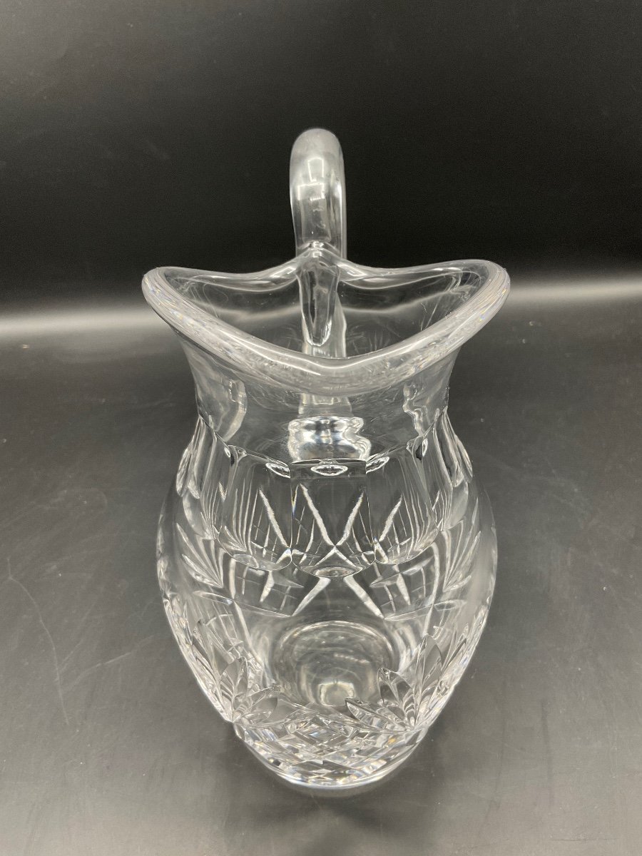 Water Jug From The Saint-louis Crystal Factory In Cut Crystal, Chantilly Model.-photo-4