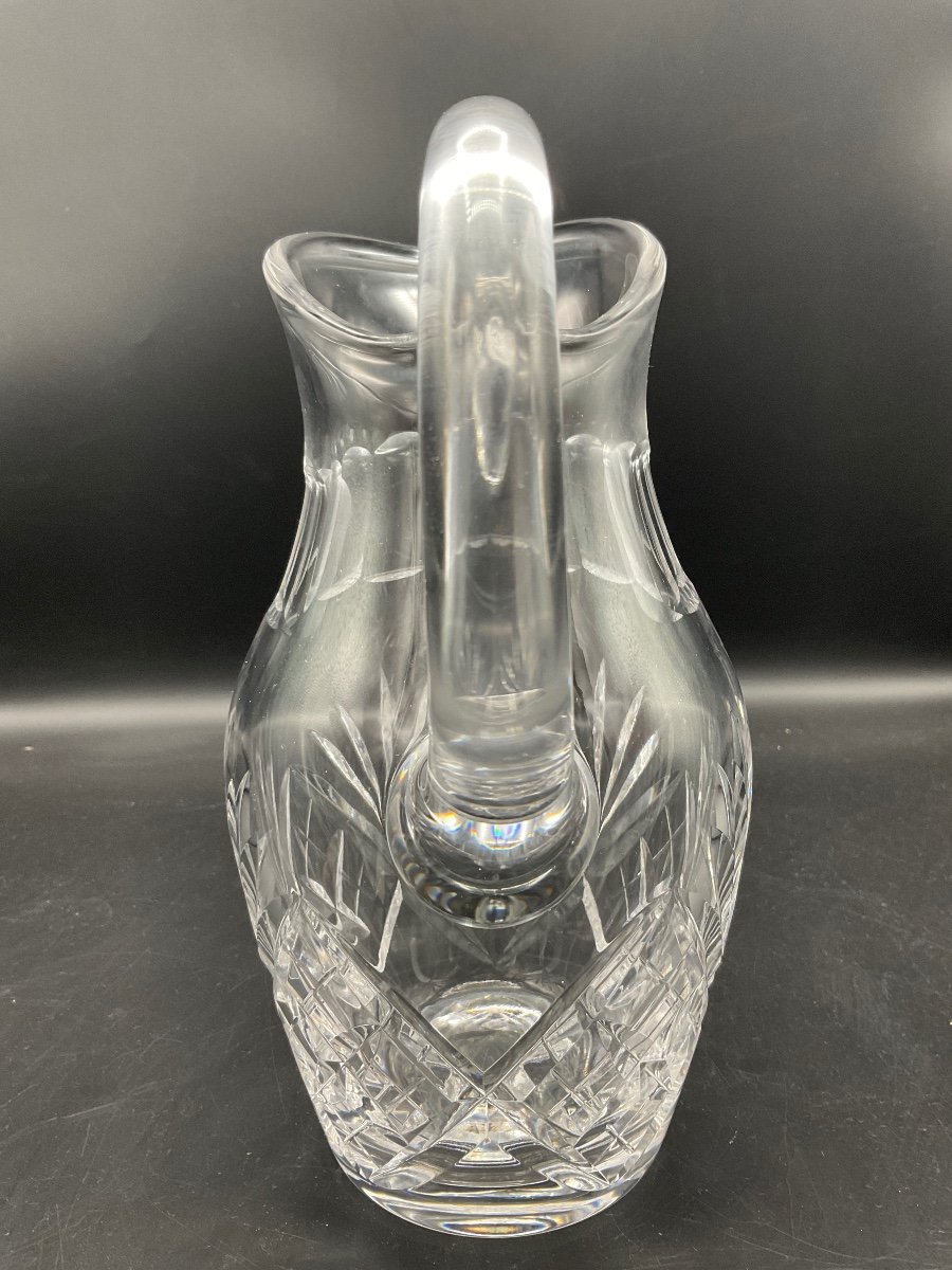 Water Jug From The Saint-louis Crystal Factory In Cut Crystal, Chantilly Model.-photo-5