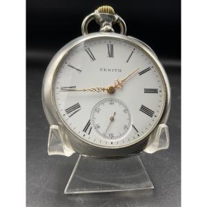 Zénith Brand Sterling Silver Pocket Or Pocket Watch With Floral Decor.