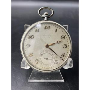 Gusset Or Extra Flat Pocket Watch In Geneva Enamel In Sterling Silver From Juvenia Brand.