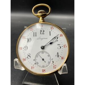 Longines Brand 18k Solid Gold Pocket Or Pocket Watch.