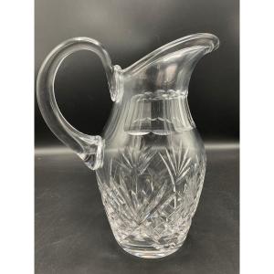 Water Jug From The Saint-louis Crystal Factory In Cut Crystal, Chantilly Model.