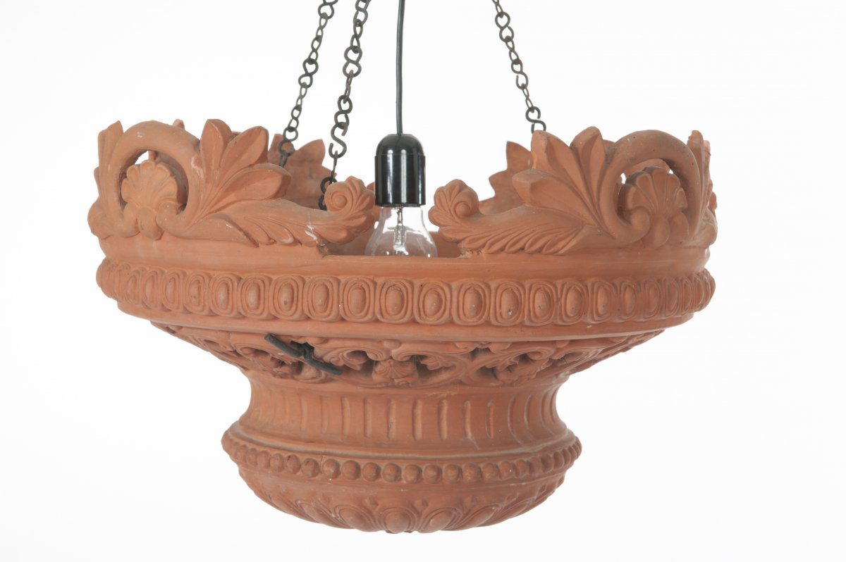 French Terracotta Regency Chandelier 19th Century-photo-2