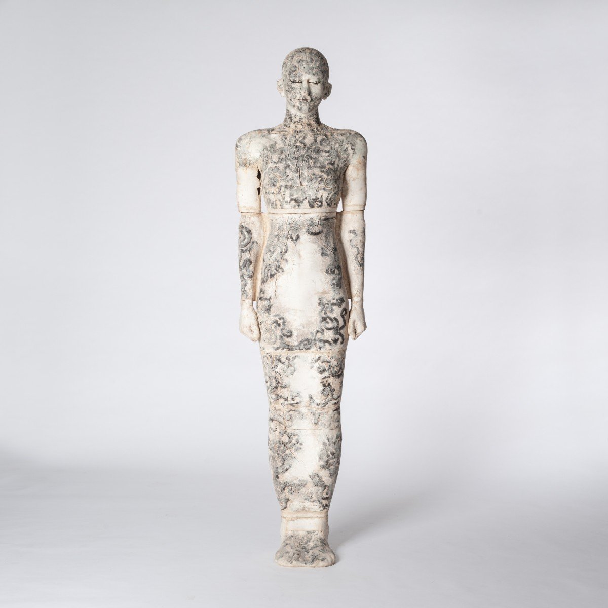 Contemporary Ceramic Grey Figural Female Sculpture Or Torso By Dora Várkonyi-photo-5
