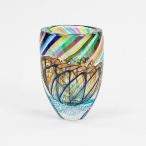 Vase italien moderne en verre de Murano, plusieurs couleurs, années 1990